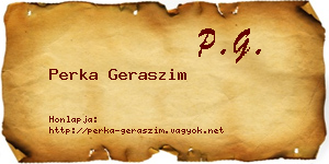 Perka Geraszim névjegykártya